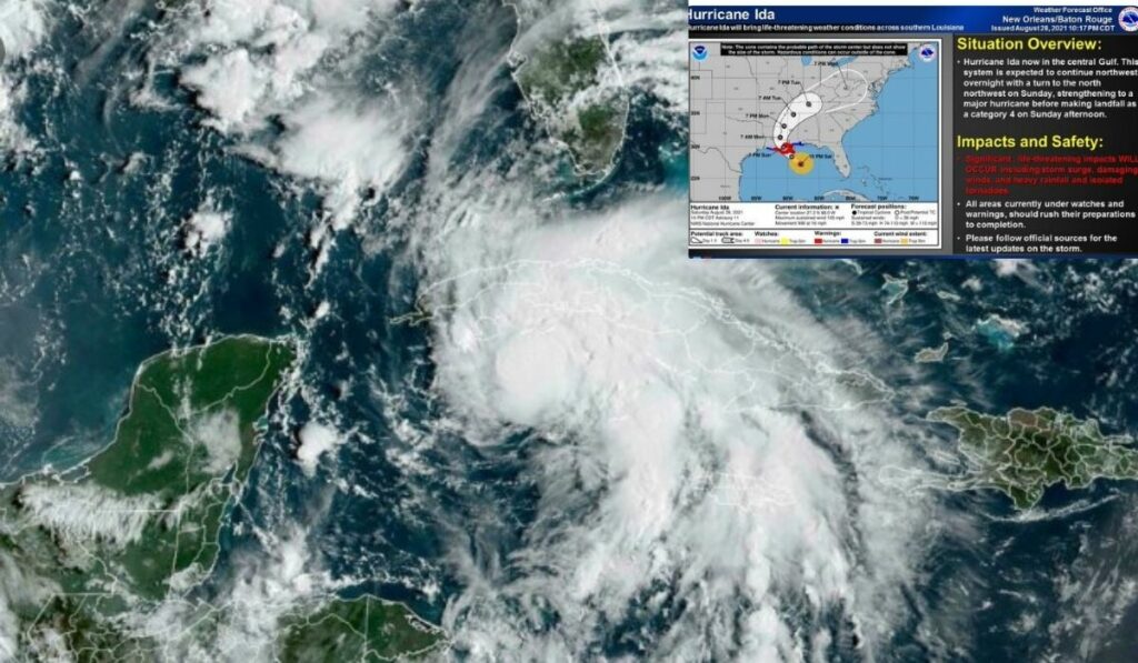 EEUU espera la llegada del huracán Ida el domingo en categoria 4