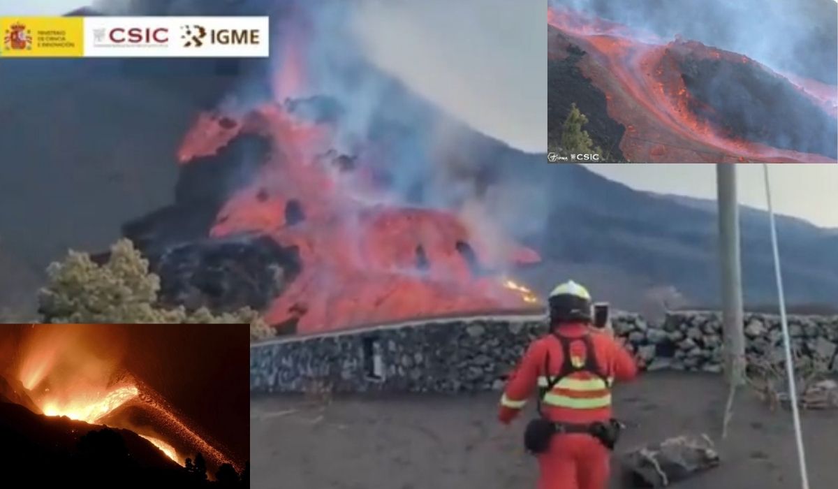 Sigue emanando lava el volcán en La Palma y ha destruido 1.100 edificios