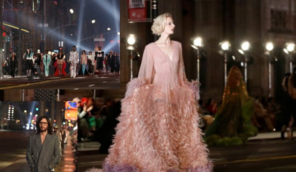 La marca Gucci realizó desfile en calle de Los Ángeles en pro del cine