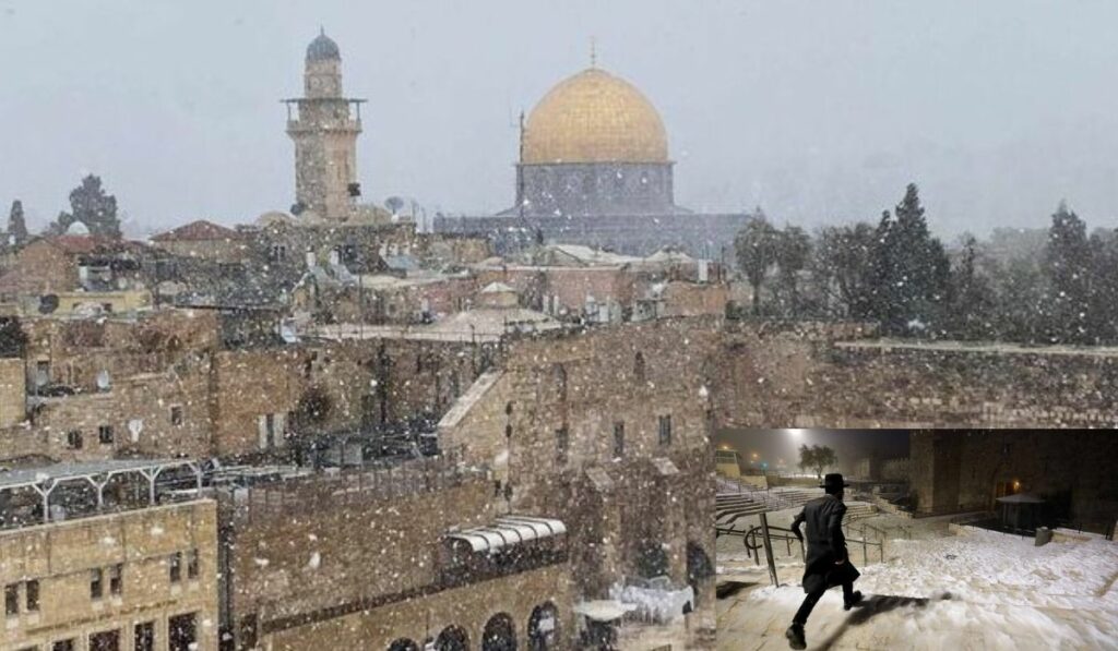 Temporal Elpida: Jerusalén amanece con capa de nieve de 15 centímetros