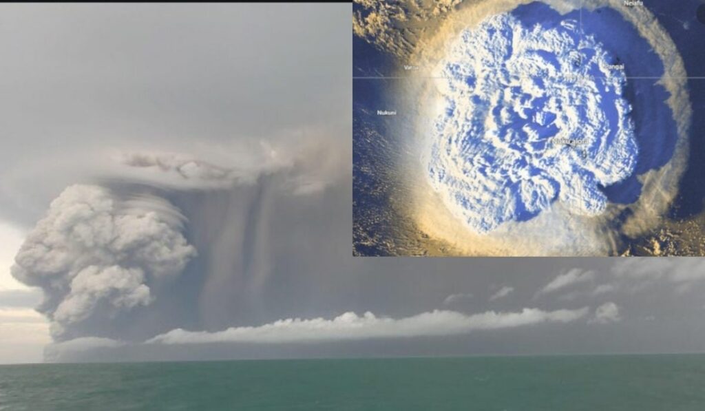 Tsunami en Tonga Erupción volcánica violenta causa olas grandes en océano Pacifico