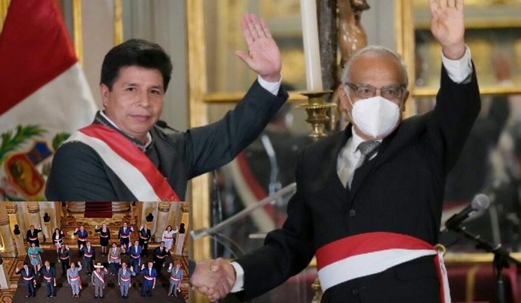 Bajo protestas Pedro Castillo juramenta por tercera vez a nuevo gabinete