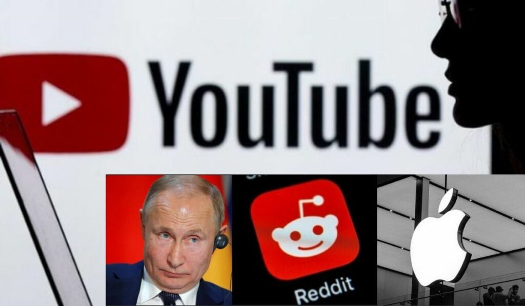 Rusia es sancionada en plataformas y app como Yotutube, Apple y Reddit