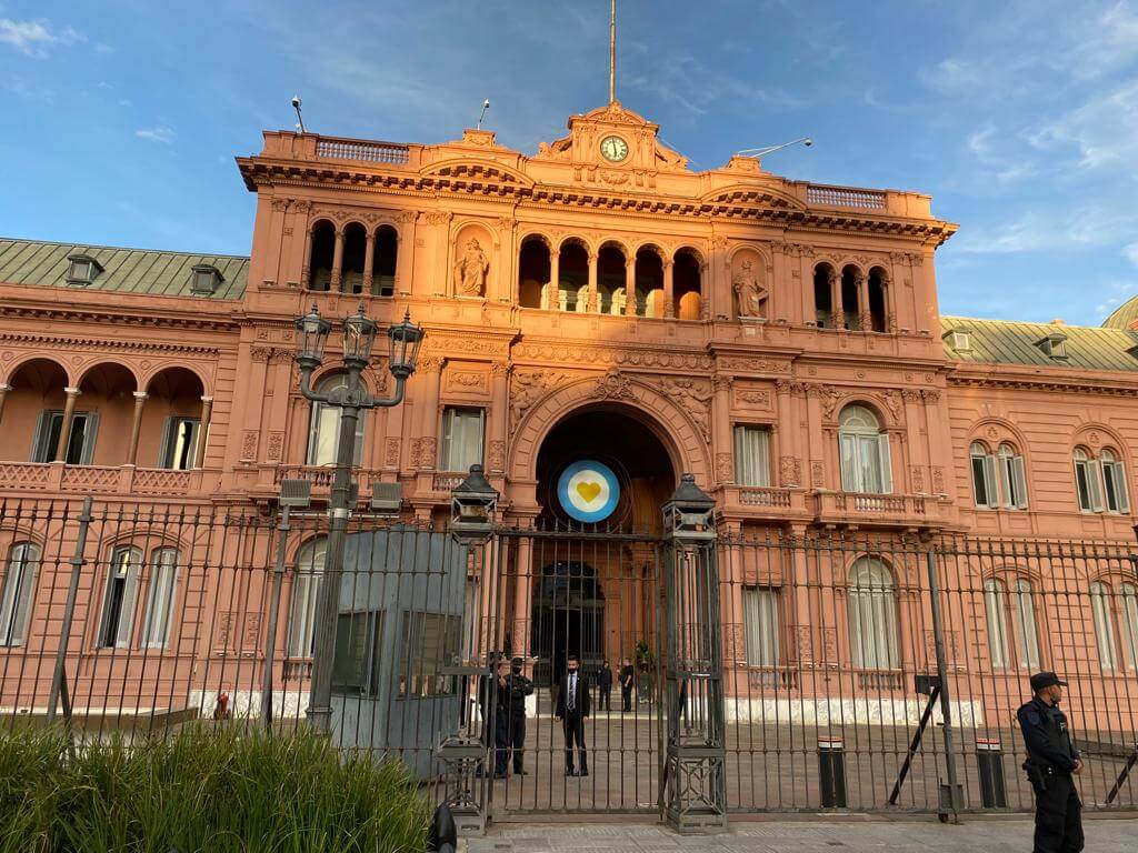 Casa Rosada, en la Plaza de Mayo