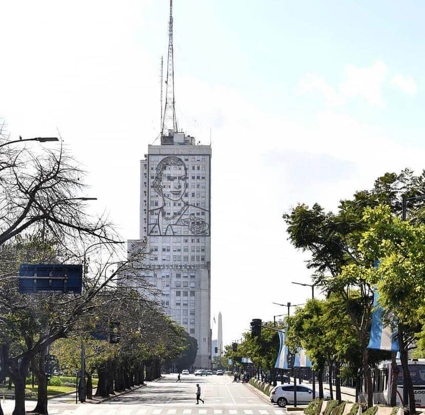 Murales de Eva Perón en el MInisterio de Desarrollo Social