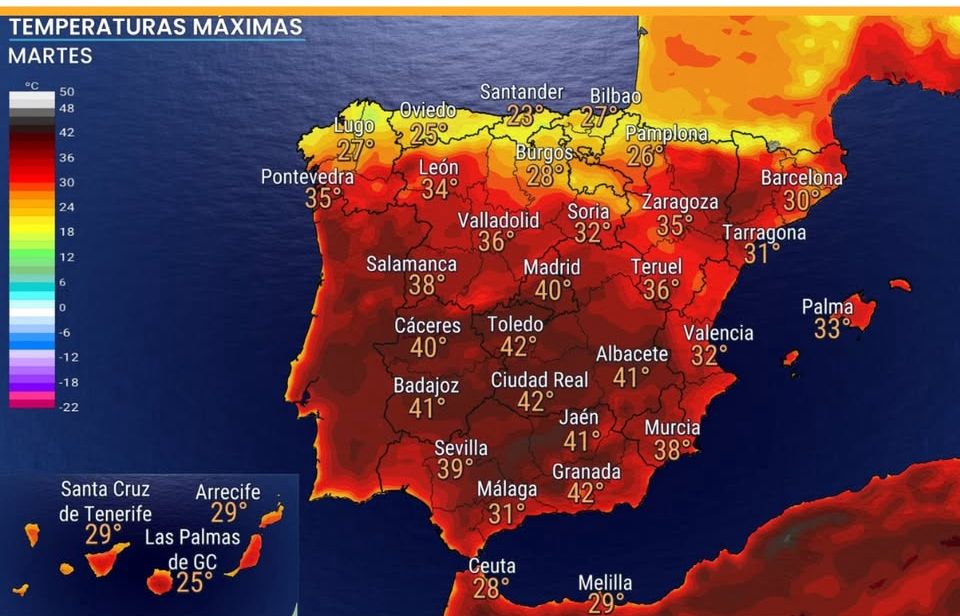 Temperaturas extremas en el país ibérico